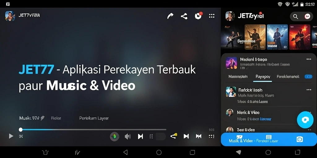Antarmuka JET77 yang sederhana dan fungsional untuk Perekam Layar.