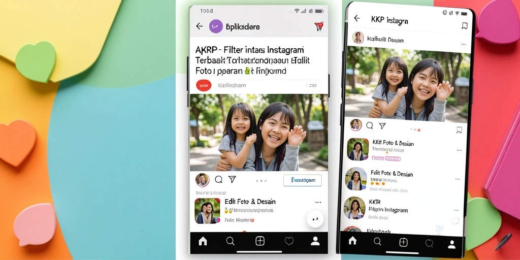 Antarmuka KKRP dengan beragam filter Instagram yang menarik.