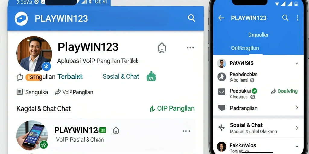 Antarmuka aplikasi PLAYWIN123 untuk VoIP Panggilan yang mudah digunakan.