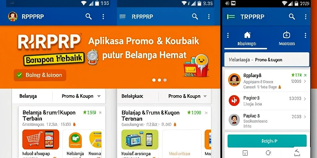 Antarmuka RPRPRP menampilkan kupon dan promo menarik untuk belanja.