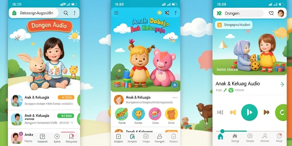 Tampilan antarmuka X88 yang ramah anak dengan fitur dongeng audio.